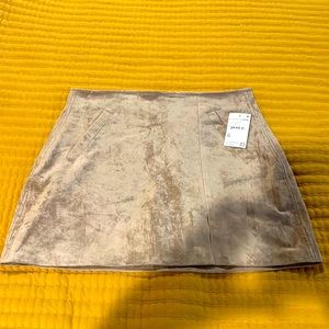 Microfiber tan short skirt